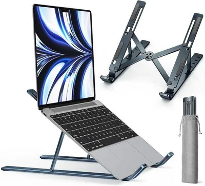 Produktbild von Famanu Laptopständer mit 6 Höhenverstellungen - Faltbar und Tragbar, geeignet für 10-15,6 Zoll Laptops und Tablets
