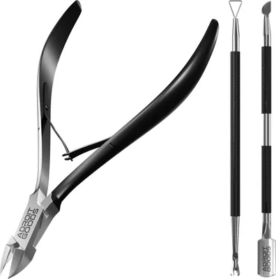 Obrázek produktu pro AdroitGoods 3dílná sada kleštiček na kůžičku - černá - Odstraňovač kůžičky Pusher Trimmer Knife - buckshot nails
