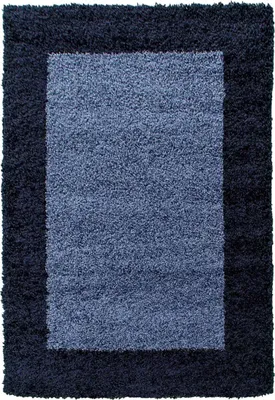 Image de Tapis shaggy à poils longs, tissé, motif simple BORDÜRE