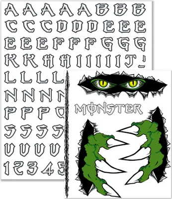Produktbild von Aufkleber-Kit für Buchstaben Monster Scratch