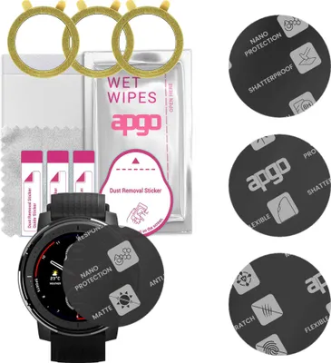 Produktbild von apgo 3 Stück Schutzglas, Matt, kompatibel mit Amazfit Stratos 3 Smartwatch, Hybrid 8H, Ersatz für Hartglas, Displayschutzglas, Bildschirmschutz, Displayschutz, kratzfest