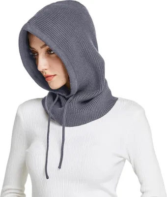 Produktbild von Mütze Damen Winter, Strickmützen Warme Kapuzen Schal für Frauen Sturmhauben Beanie Wintermützen