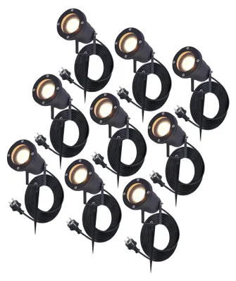 Produktbild von hoftronic LED Gartenstrahler Sydney 4W 2700K IP65 Schwarz 9er Set