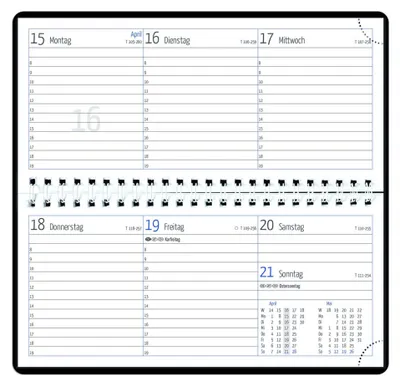 Produktbild von 2027 GÜSS Tisch/-Taschenkalender mit Wire-O.-Bindung, Einband Tucson schwarz