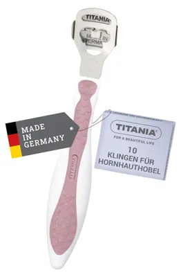 Produktbild von Hornhautentferner Hornhauthobel Fußhobel - Edelstahl - Mit 10 Ersatzklingen - Germany