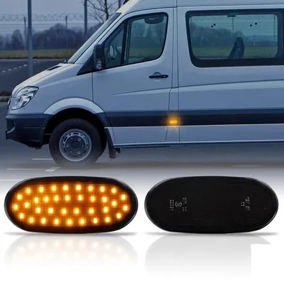 2x LED Seitenmarkierungsleuchten SCHWARZ für Mercedes Spinter W906 VW Crafter 2E – Produktansicht