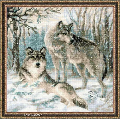 Produktbild von Riolis Kreuzstich-Set "Wolfspaar", Zählmuster