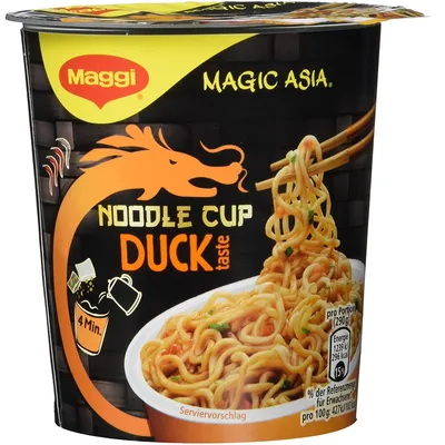 Produktbild von Maggi Magic Asia Noodle Cup Duck Snack mit Entengeschmack 65g