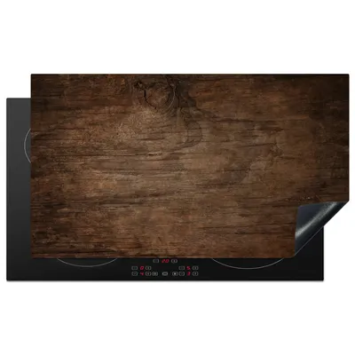 Produktbild von KitchenYeah© Herdabdeckplatte Holzoptik - Braun - Industriell , 91x52cm, Küche Deko, Glaskeramikkochfeld Herdabdeckung, Abdeckplatte fùr Kochfeld