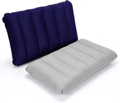 Produktbild von Aufblasbares Kissen 2 Stück, blau und grau, für Reisen