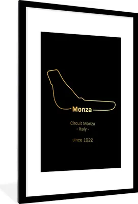 Produktbild von MuchoWow® Gerahmtes Poster Monza - Formel 1 - Rennstrecke 60x90 cm - Poster mit Schwarzem Bilderrahmen Wandposter Rahmen Foto Bilder - Dekoration - Wandposter Wohnzimmer - Hochwertig