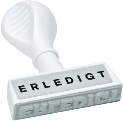 Produktbild von Textstempel -Erledigt- Packung mit 6 Stück