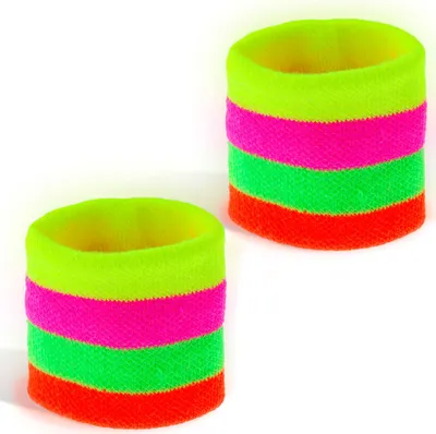 Produktbild von Neonfarbene Schweißbänder leuchtende Armbänder
