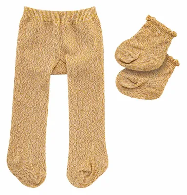 Produktbild von Heless Puppenstrumpfhose gold mit Socken - Puppenkleidung 35-45 cm