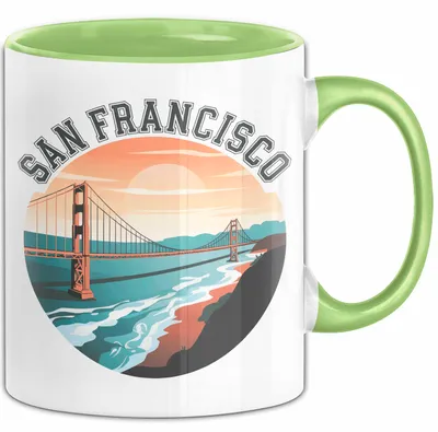 Produktbild von Francisco Kalifornien USA Tasse Geschenk Lustige Geschenkidee Spruch (Grün)