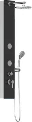 Produktbild von SCHÜTTE Duschpaneel GLAS Anthrazit, Duschsäule 2 in 1 mit großer Regendusche und Handbrause, Duschset mit Armatur