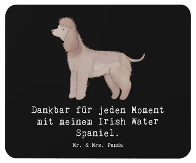 Produktbild von Mr. & Mrs. Panda Mousepad Irish Water Spaniel Moment - Schwarz - Geschenk, laptop mauspad, Jagdhund, Mouse Pad, mausteppich
