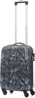 Produktbild von Print Trolley bags Bowatex Motiv Reise Koffer Handgepäck Blätter Grau M 57 cm