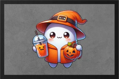 Produktbild von Süßer Geist Halloween Fußmatte Kürbis Hexenhut Halloween-Drink Kawaii