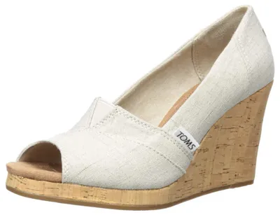 Immagine prodotto di TOMS, espadrillas con zeppa classiche da donna, color crema, taglia 36 EU