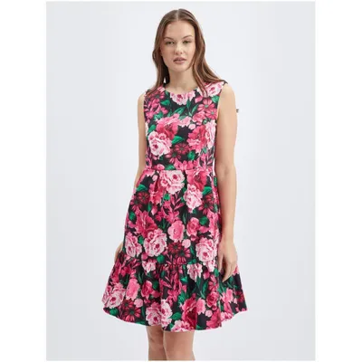 Produktbild von Orsay Schwarz-Rosa Damen Blumenkleid 471672-660000__36