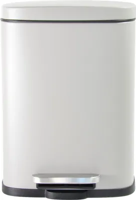 Produktbild von B&S Abfalleimer Kosmetikeimer Metall 5 Liter grau eckig mit Absenkautomatik