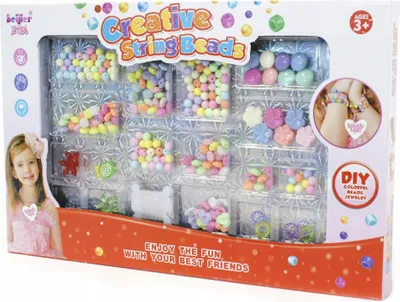 Produktbild von Schmuck Bastelset Kinder Perlen - Kreatives Armbänder Selber Machen Set für Mädchen