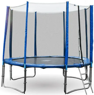 Obrázok produktu pre GoodJump 4UPVC modrá trampolína Ø 305 cm, vonkajšia trampolína, detská trampolína na záhradu, s bezpečnostnou sieťou, kompletný set vrátane rebríka