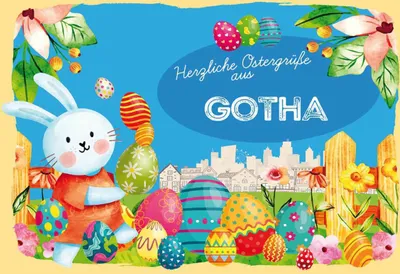 Produktbild von vianmo Holzschild 20x30 cm Ostergrüße GOTHA Ostern