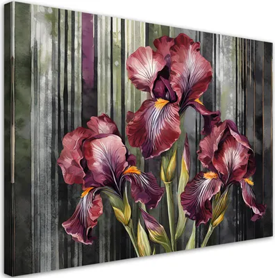 Produktbild von Leinwandbild Rote Blumen 120x80 Feeby Rot bild für die wand bereit zum aufhängen
