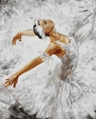 Produktbild von 50x40 cm Malen nach zahlen Set mit Holzrahmen Ballerina