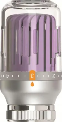 Obrázek produktu pro Fialová/šedá chladicí termostatická hlavice M30x1,5 Crystal Colour 8-30C Teplota