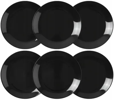 Produktbild von Epewex Dessertteller schwarz rund Glas 19 cm 6er Set