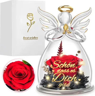 Produktbild von Ewige Rose Engel Figur Geschenk für Damen, Mutter, Ehefrau - Jahrestag, Geburtstag, Muttertag