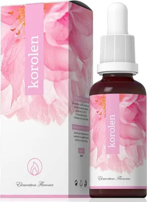 A product shot of a bottle of Korolen with its packaging.