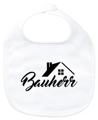 Produktbild von Huuraa Baby Lätzchen Bauherr White Klettverschluss Baumwolle Latz Geschenkidee