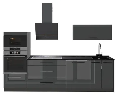 Imagen del producto de Mueble de cocina Vicco Fame-Line Antracita alto brillo/Antracita 280 cm sin encimera, Model 64654