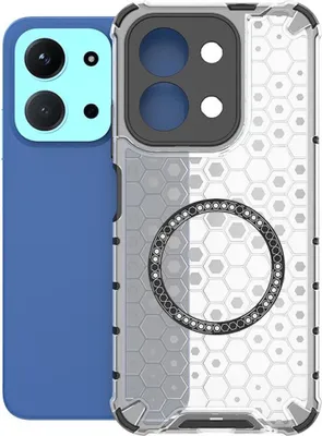 Produktbild von Magnet Hülle für Xiaomi Redmi 15C 5G / 4G Honeycomb Hybrid Ringhalter Weiß