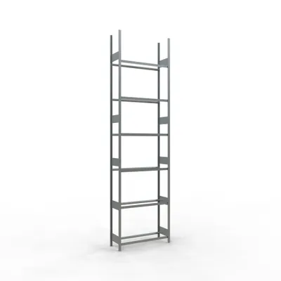 Produktbild von Rädergrundregal 4500x1200x400 mm - 6 Ebenen á 1200 mm, verzinkt