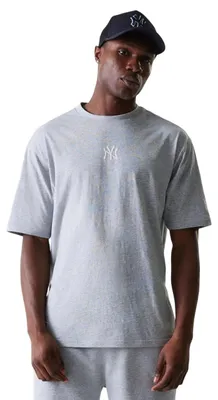Produktbild von New York Yankees T-Shirt NY Logo New Era, Offizieller Fanartikel, Graues T-Shirt mit NY-Logo und Relaxed Fit, 100% Baumwolle