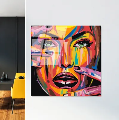 Produktbild von Wallity, UV-846 - 50 x 50, Dekorative Malerei aus gehärtetem Glas, Mehrfarbig, 100 % gehärtetes Glas, 50 x 50 cm