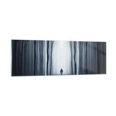 Produktbild von Bilder auf glas - 3 Teile - Charakter Wald Einsamkeit - 90x30cm - Glasbilder - Wandbilder - Bilder - zum Aufhängen bereit - Wanddekoration aus Glas - Glas Bilder - Wandbild auf Glas - GCA90x30-4142