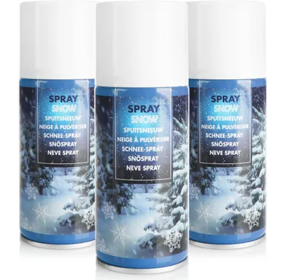 Produktbild von com-four® 3x Kunstschnee - Spraydose mit Dekoschnee - Schneespray zum Dekorieren zu Weihnachten