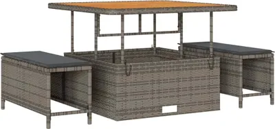 Immagine prodotto di Set da Pranzo per Giardino Grigio polyrattan