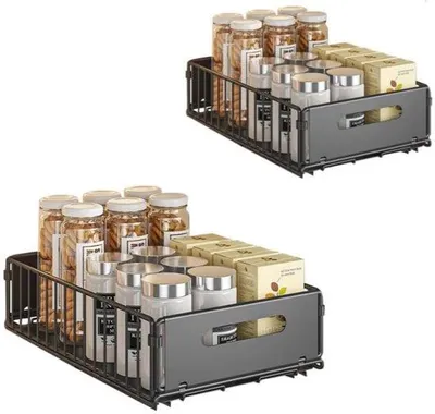 Obrázek produktu pro Teleskopická kuchyňská zásuvka – 2 kusy – 25 x 37 x 10 cm