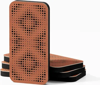 Immagine prodotto di Set da 12 pezzi – Pannello acustico sottile per l'assorbimento e la diffusione del suono | Assorbimento acustico | 46x23 cm | ELYSIUM-18 | Legno di ciliegio