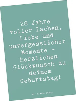 Produktbild von Mr. & Mrs. Panda Postkarte Spruch 28. Geburtstag Erinnerungen - Meeresbrise - Geschenk, unvergessliche Momente, Familie, Grußkarte, bildkarte, Glückwunsch, Fotokarte