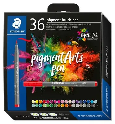 Produktbild von Staedtler - Brushpen PigmentArts Set mit 36 ​​Farben | 3 Stück