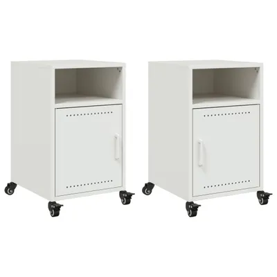Obrázok produktu pre Nočné stolíky 2 ks biele 36x39x59 cm oceľ