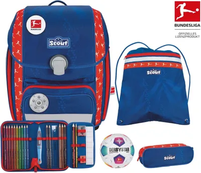 Produktbild von Scout Schulranzen Exklusiv Bundesliga Genius Set 4-teilig Bundesliga blau